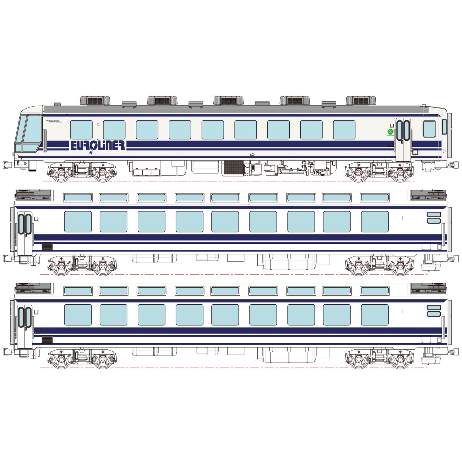 【新品即納】[RWM] TW-EUC-Z ユーロライナー・カートレイン名古屋 3両セット(動力無し) HOゲージ 鉄道模型 TRAMWAY(トラムウェイ)(20260131)
