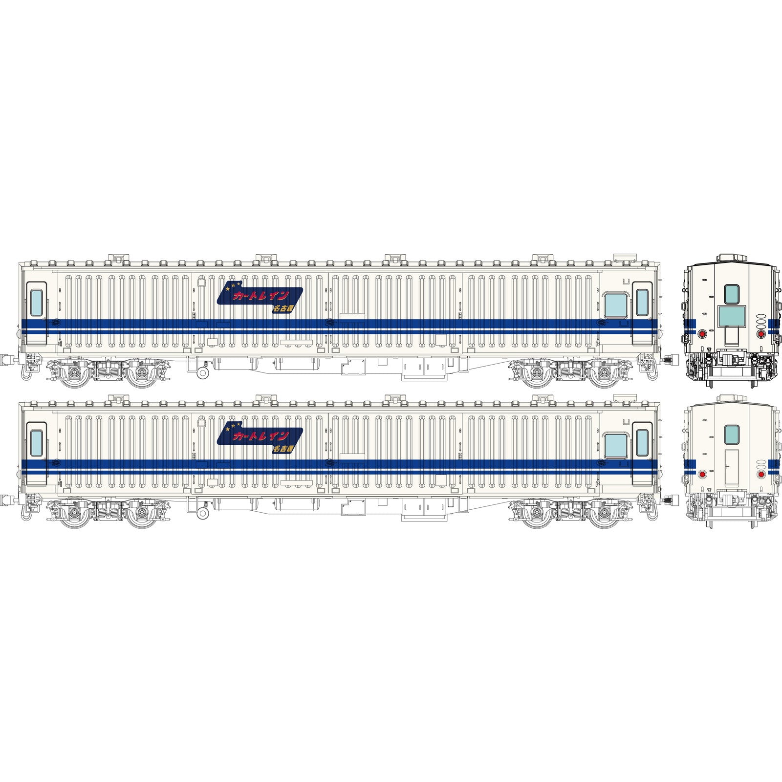 【新品即納】[RWM] TW-MN44A マニ44・ユーロライナー色 2両セット 角型愛称名表示器付(動力無し) HOゲージ 鉄道模型 TRAMWAY(トラムウェイ)(20260131)