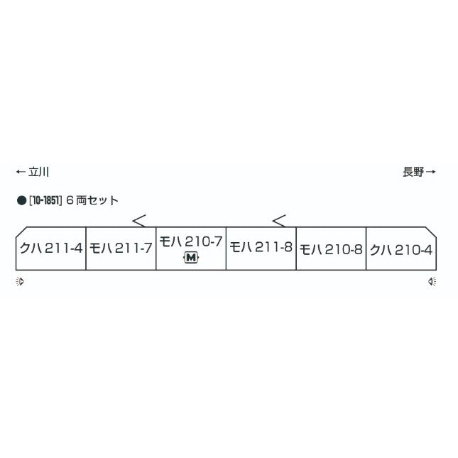 【予約安心出荷】[RWM] 10-1851 211系0番台 長野色 6両セット(動力付き) Nゲージ 鉄道模型 KATO(カトー)(2025年11月)