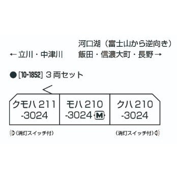 【中古即納】[RWM] 10-1852 211系3000番台 長野色 3両セット(動力付き) Nゲージ 鉄道模型 KATO(カトー)(20251128)