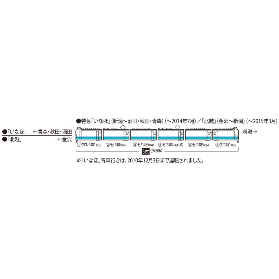 【新品即納】[RWM] 97606 JR 485-1000系特急電車(新潟車両センター・T13編成)セット(6両)(動力付き) Nゲージ 鉄道模型 TOMIX(トミックス)(20260131)