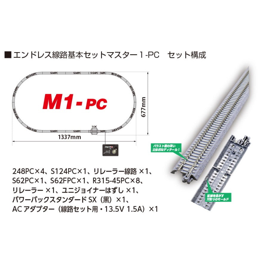【予約安心出荷】[RWM] 20-854 エンドレス線路基本セット マスター1-PC Nゲージ 鉄道模型 KATO(カトー)(2025年11月)