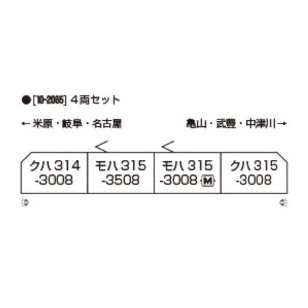 【予約安心出荷】[RWM] 10-2065 315系3000番台 4両セット(動力付き) Nゲージ 鉄道模型 KATO(カトー)(2026年1月)