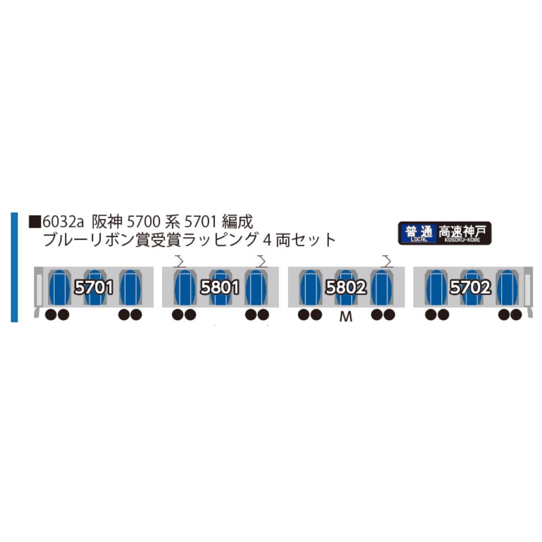 【予約安心出荷】[RWM] 6032a 阪神5700系5701編成 ブルーリボン賞受賞ラッピング 4両セット(動力付き) Nゲージ 鉄道模型 ポポンデッタ(2026年)