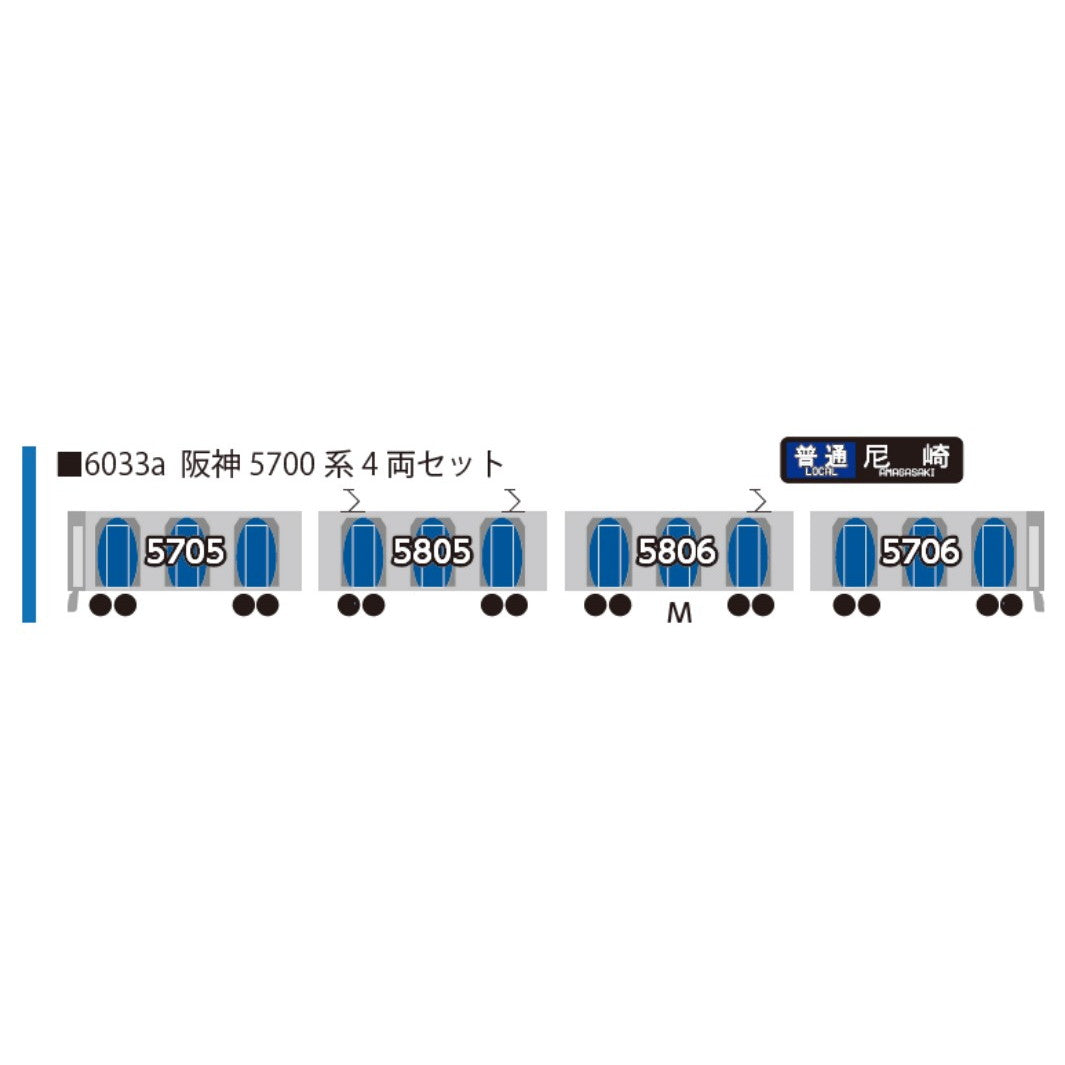 【予約安心出荷】[RWM] 6033a 阪神5700系 4両セット(動力付き) Nゲージ 鉄道模型 ポポンデッタ(2026年)
