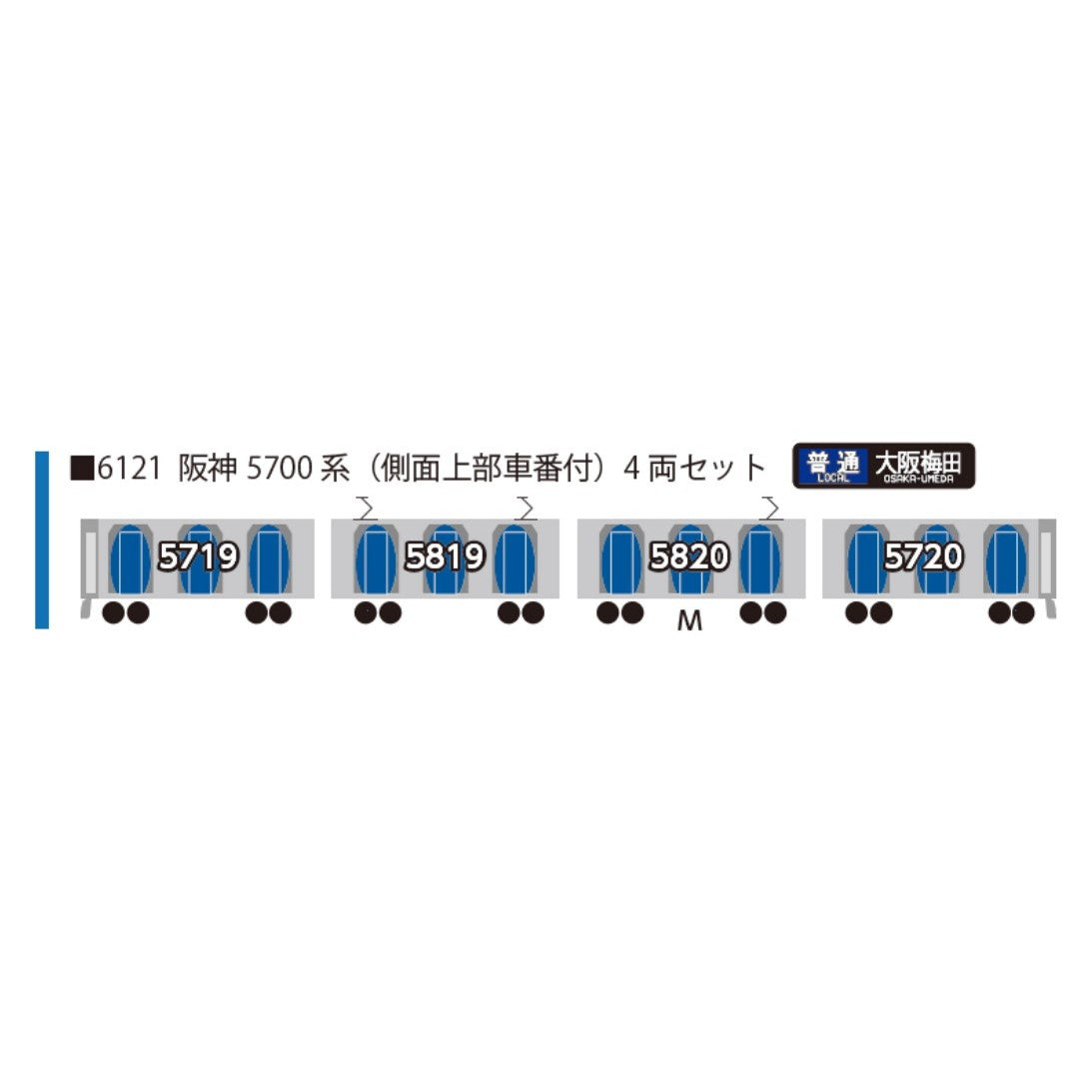 【予約安心出荷】[RWM] 6121 阪神5700系(側面上部車番付) 4両セット(動力付き) Nゲージ 鉄道模型 ポポンデッタ(2026年)
