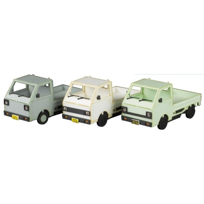 【予約安心出荷】[RWM] MS097 1/80ペーパーキット まちかどアクセサリーシリーズ 軽トラック(白・シルバー・淡草) HOゲージ 鉄道模型 PLUM(プラム)(2025年12月)