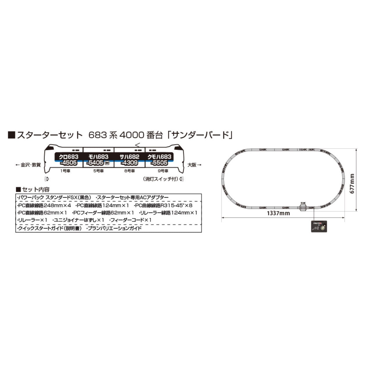 【予約安心出荷】[RWM] 10-026 Nゲージスターターセット 683系4000番台「サンダーバード」(動力付き) Nゲージ 鉄道模型 KATO(カトー)(2026年3月)