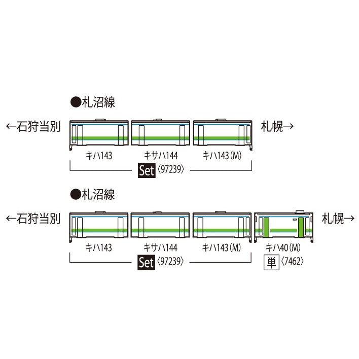 【予約安心出荷】[RWM] 97239 JR キハ143形ディーゼルカー(札沼線)セット(3両)(動力付き) Nゲージ 鉄道模型 TOMIX(トミックス)(2026年5月)