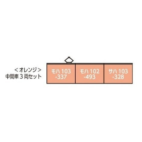 【新品】【お取り寄せ】[RWM] (再販) 10-1744B 103系 オレンジ 中間車3両セット(動力無し) Nゲージ 鉄道模型 KATO(カトー)(20260630)