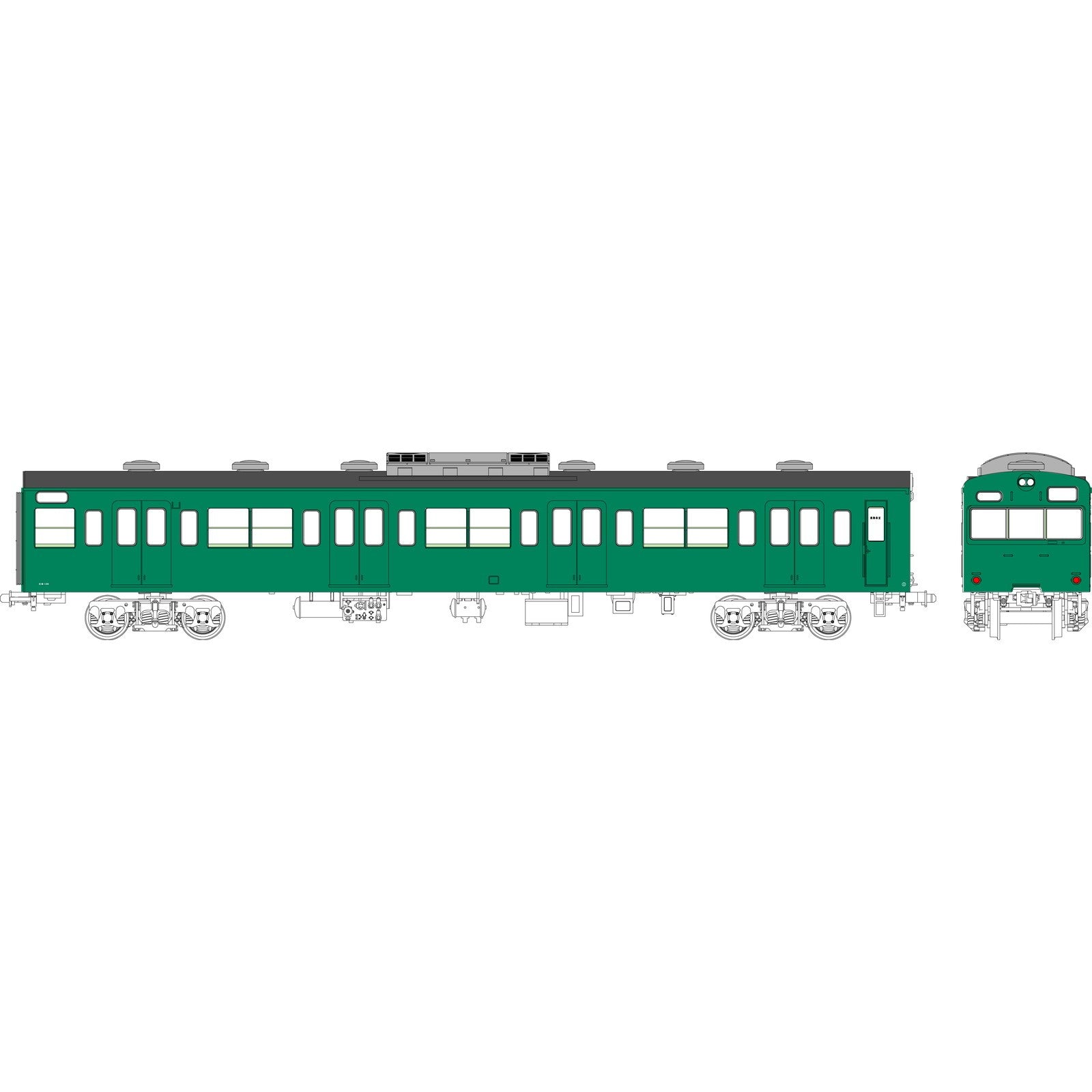 【予約安心出荷】[RWM] TW-103BGD 国鉄103系低運転台・非ユニット窓・冷房車・青緑1号(クハ103)(動力無し) HOゲージ 鉄道模型 TRAMWAY(トラムウェイ)(2027年初頭)