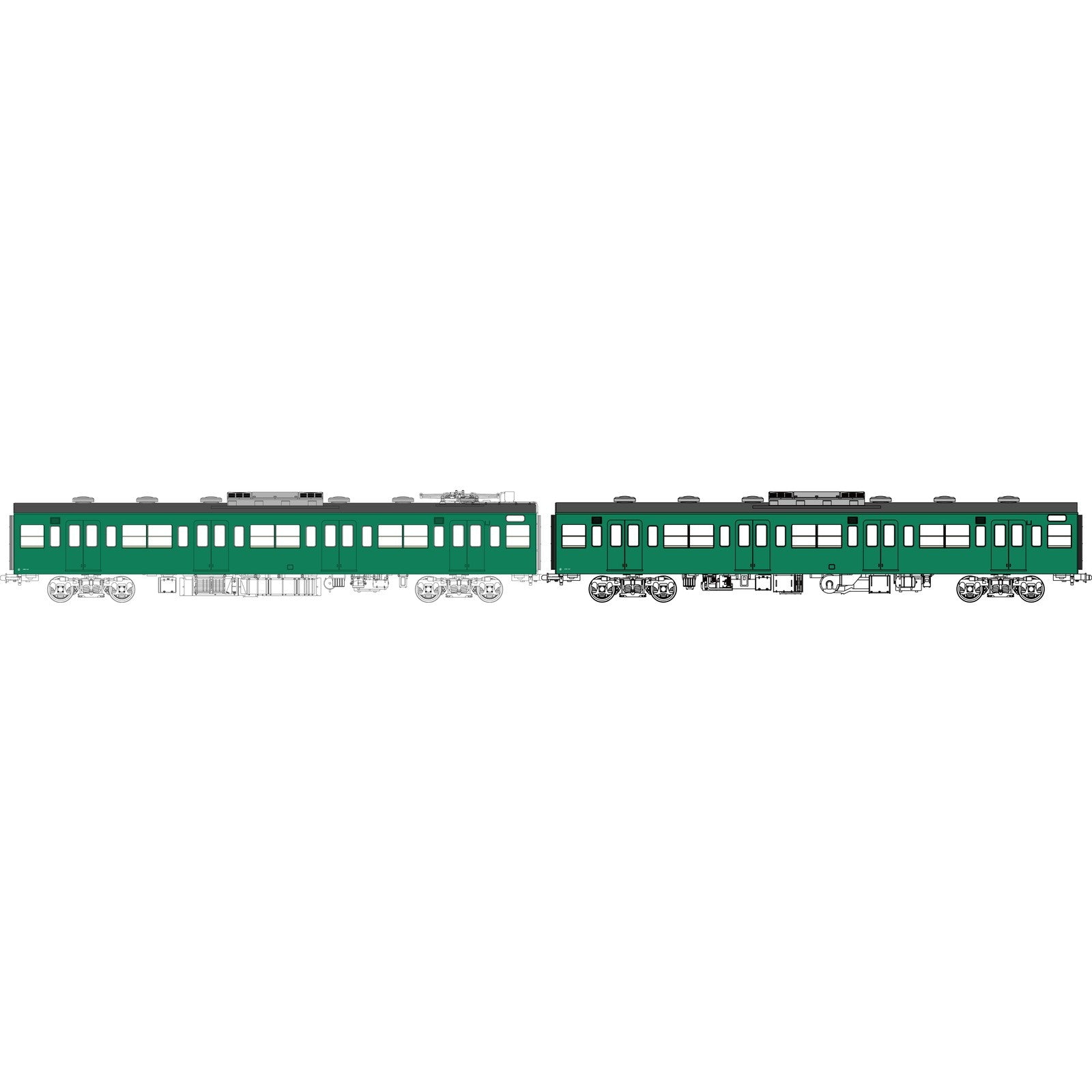 【予約安心出荷】[RWM] TW-103BGF 国鉄103系非ユニット窓・冷房車・青緑1号(モハ103+モハ102(T))(動力無し) HOゲージ 鉄道模型 TRAMWAY(トラムウェイ)(2027年初頭)
