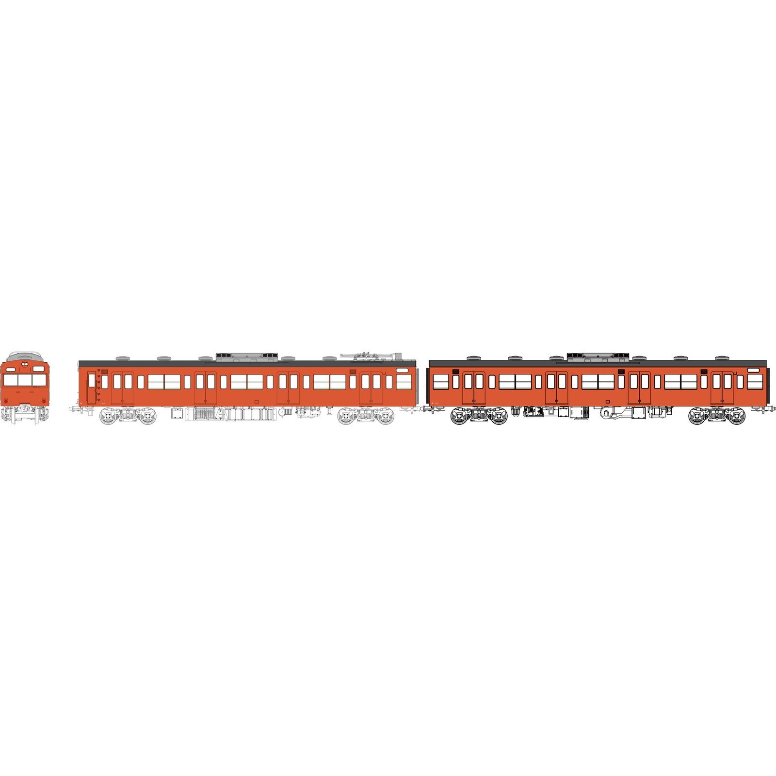 【予約安心出荷】[RWM] TW-103VE 国鉄103系非ユニット窓・冷房車・朱色1号(クモハ103+モハ102(T))(動力無し) HOゲージ 鉄道模型 TRAMWAY(トラムウェイ)(2027年初頭)