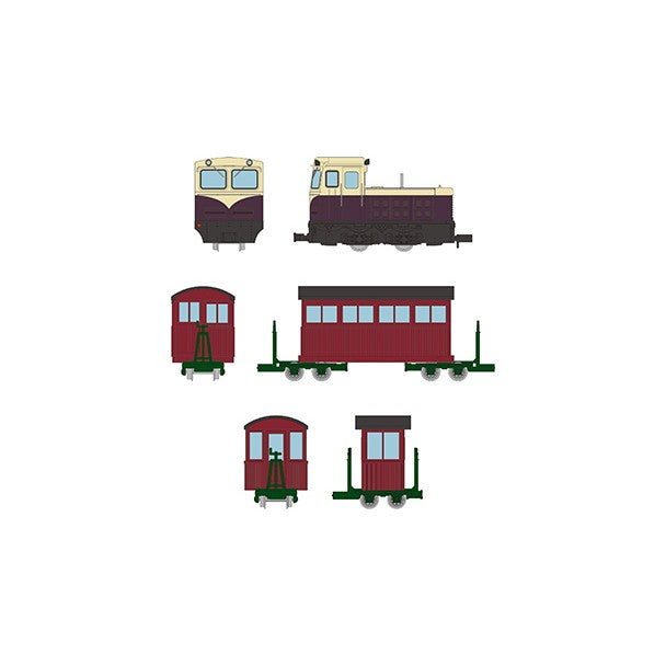 【予約安心出荷】[RWM] 342175 鉄道コレクション(鉄コレ) ナローゲージ80 木曽森林鉄道タイプ ディーゼル機関車+客車+制動車 3両セット(動力無し) HOナローゲージ 鉄道模型 TOMYTEC(トミーテック)(2027年3月)
