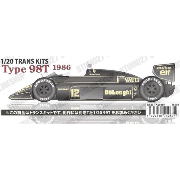 【新品即納】[PTM] (再販) 1/20 Type 98T 1986 トランスキット プラモデル(ST27-TK2036R) STUDIO27(スタジオ27) (20240831)