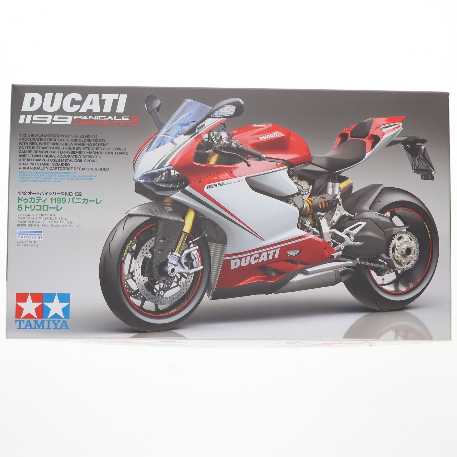 【中古即納】[PTM] 1/12 ドゥカティ 1199 パニガーレ S トリコローレ 「オートバイシリーズ No.132」 ディスプレイモデル [14132] プラモデル タミヤ(20171216)