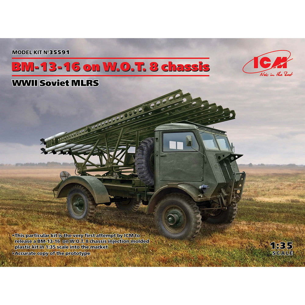 【新品即納】[PTM] (再販) 1/35 ソビエト BM-13-16 多連装ロケットランチャー W.O.T8車体 プラモデル(35591) ICM(20241130)