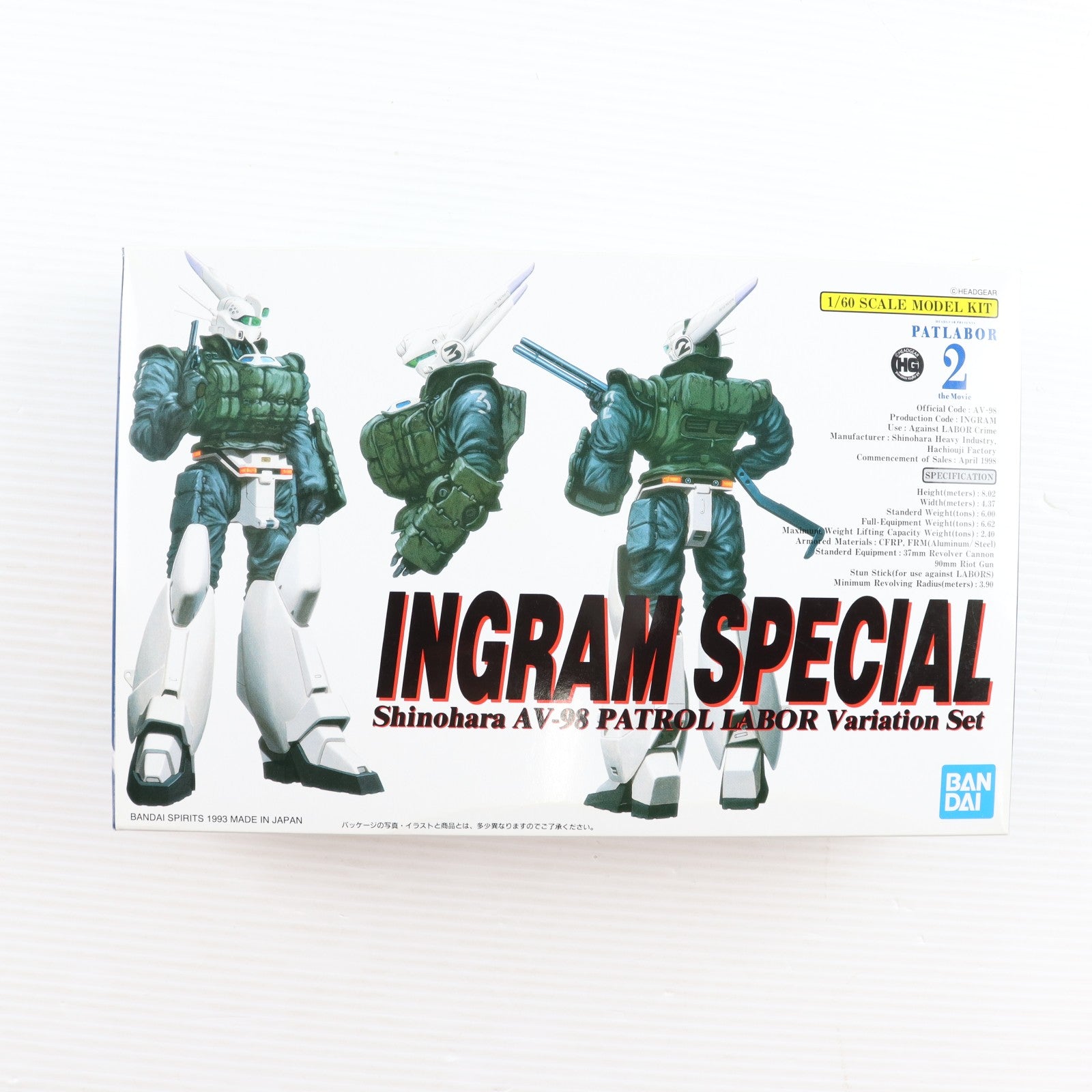 【中古即納】[PTM] 1/60 AV-98 イングラムスペシャル 機動警察パトレイバー プラモデル(5061966) バンダイスピリッツ(20210625)