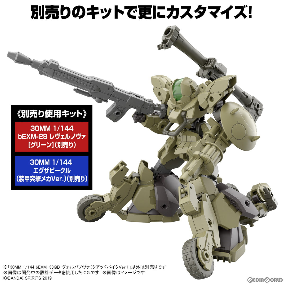 【中古即納】[PTM] 30MM 1/144 bEXM-33QB ヴォルパノヴァ(クアッドバイクVer.) 30 MINUTES MISSIONS(サーティミニッツミッションズ) プラモデル(5065114) バンダイスピリッツ(20250212)