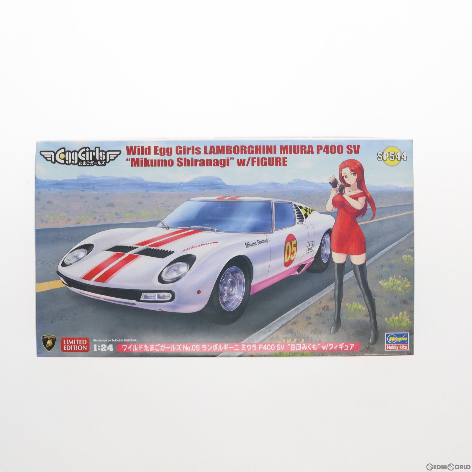 【中古即納】[PTM] 1/24 ランボルギーニ ミウラ P400 SV 『白凪みくも』 w/フィギュア 「ワイルドたまごガールズ No.05」 プラモデル(SP544) ハセガワ(20221217)