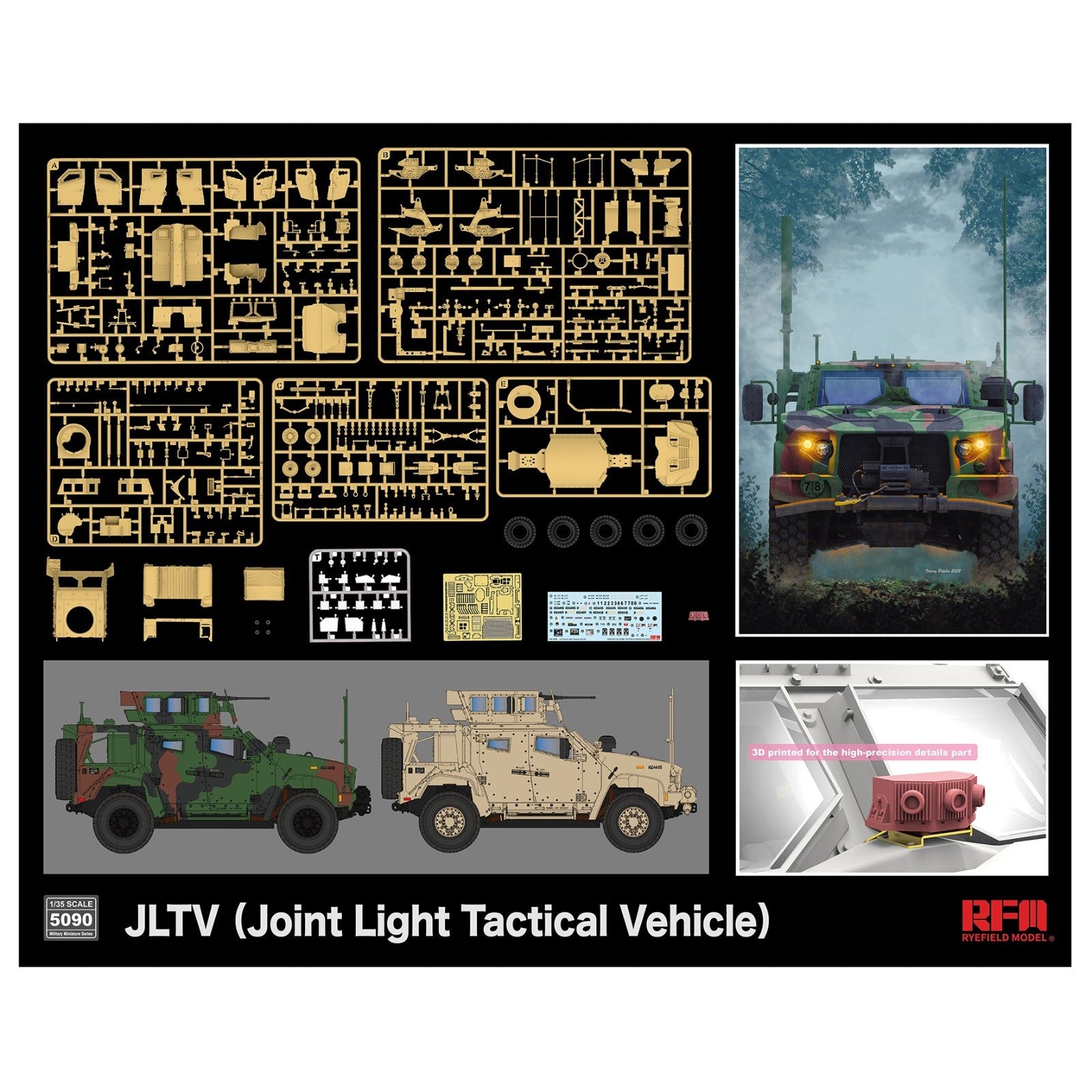 【中古即納】[PTM] 1/35 JLTV (統合軽戦術車両) プラモデル(RFM5090) Rye Field Model(ライフィールドモデル)(20221229)
