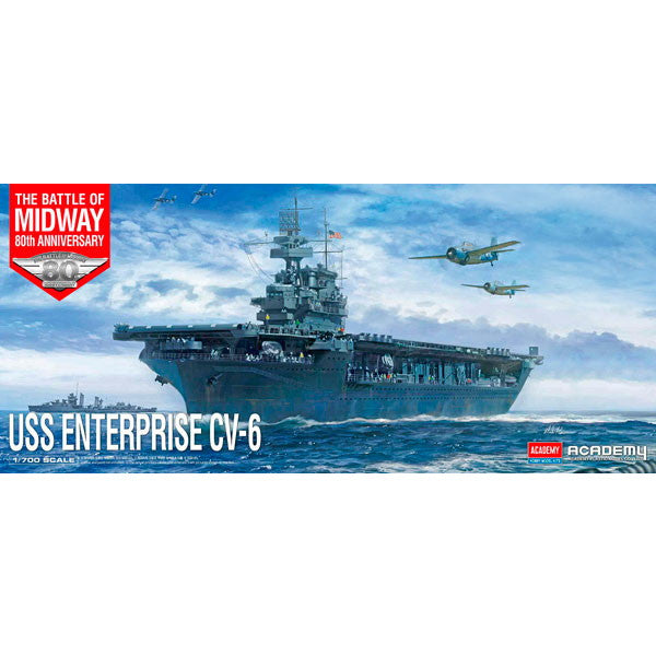 【新品即納】[PTM] (再販) 1/700 アメリカ海軍 航空母艦 CV-6 エンタープライズ ミッドウェイ作戦 プラモデル(14409) ACADEMY(アカデミー) (20241031)