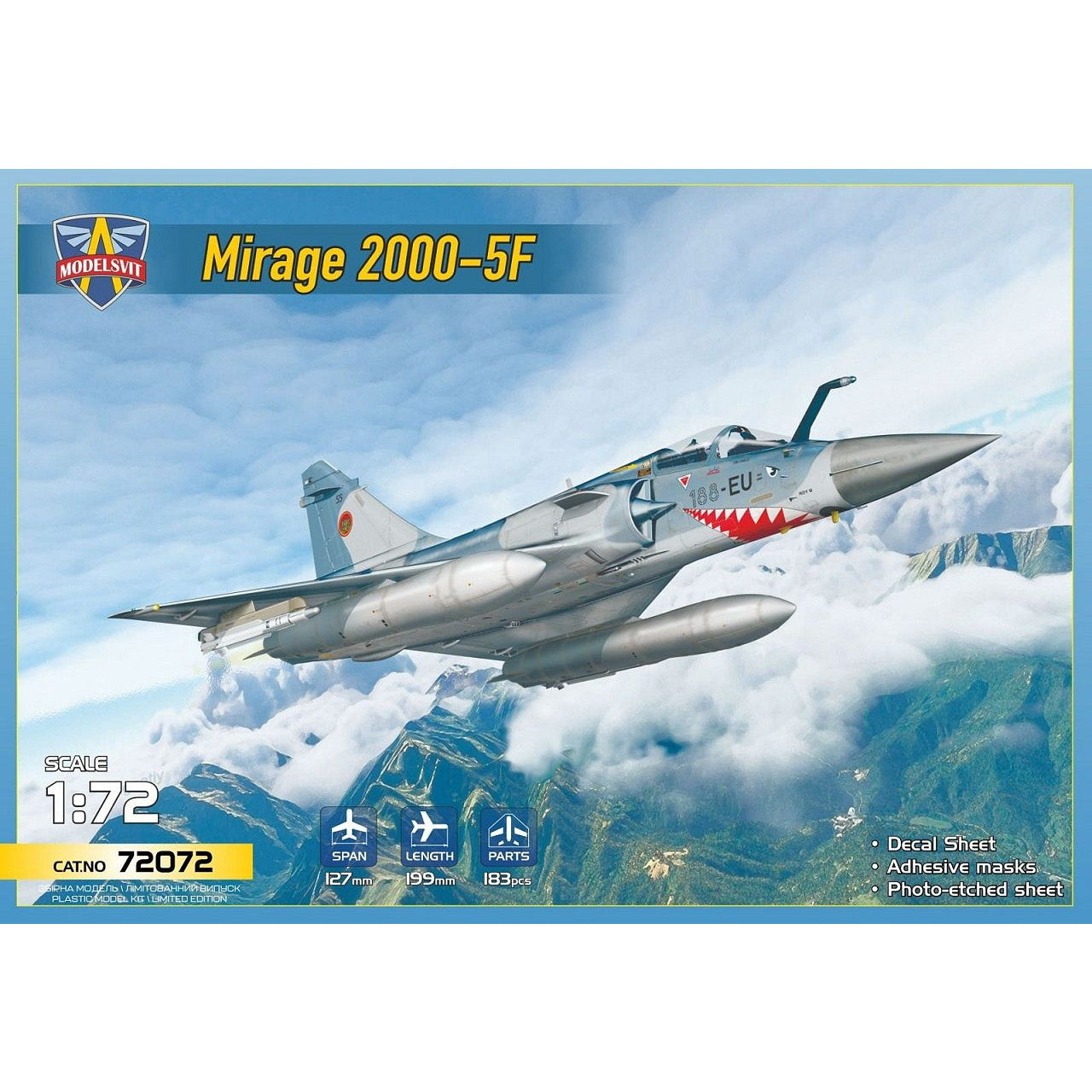 【新品即納】[PTM] (再販) 1/72 ミラージュ2000-5F プラモデル(MDV72072) モデルズビット(20240831)