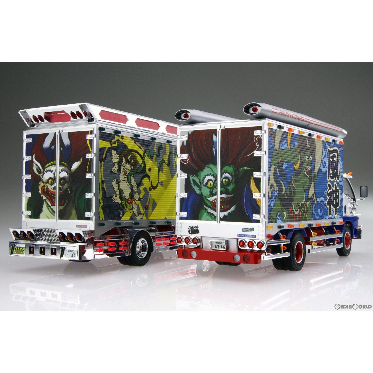 【新品即納】[PTM] ザ・デコトラ No.3 1/32 風神☆雷神 2台セット プラモデル(068106) アオシマ(20240323)