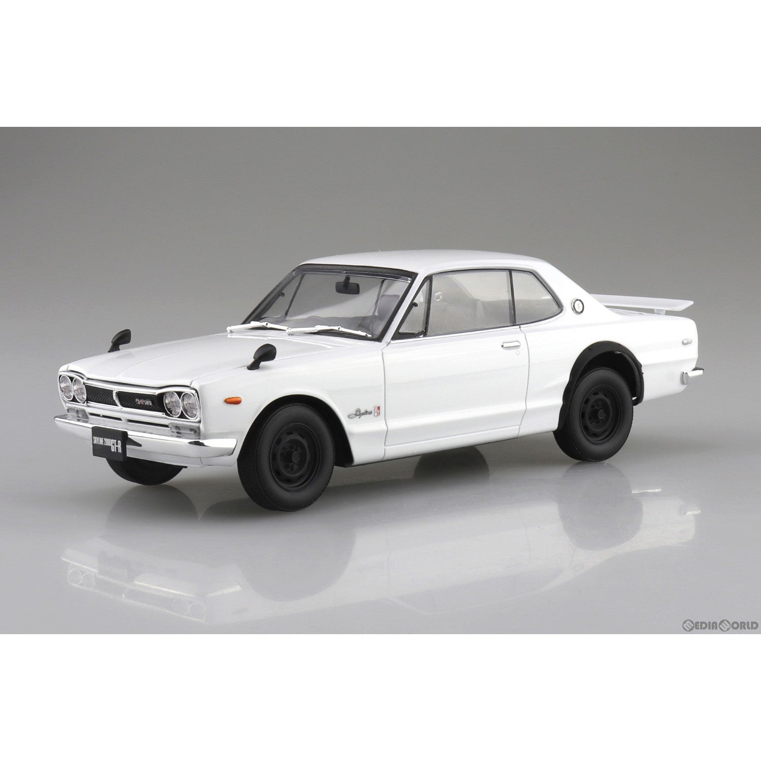 【新品即納】[PTM] 初回生産特典付属 楽プラ スナップカー No.1-WH 1/24 KPGC10 スカイラインHT 2000GT-R 1971 ホワイト プラモデル(065907) アオシマ(20240718)