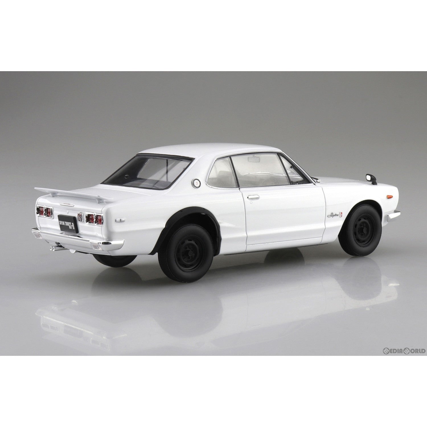 【新品即納】[PTM] 初回生産特典付属 楽プラ スナップカー No.1-WH 1/24 KPGC10 スカイラインHT 2000GT-R 1971 ホワイト プラモデル(065907) アオシマ(20240718)