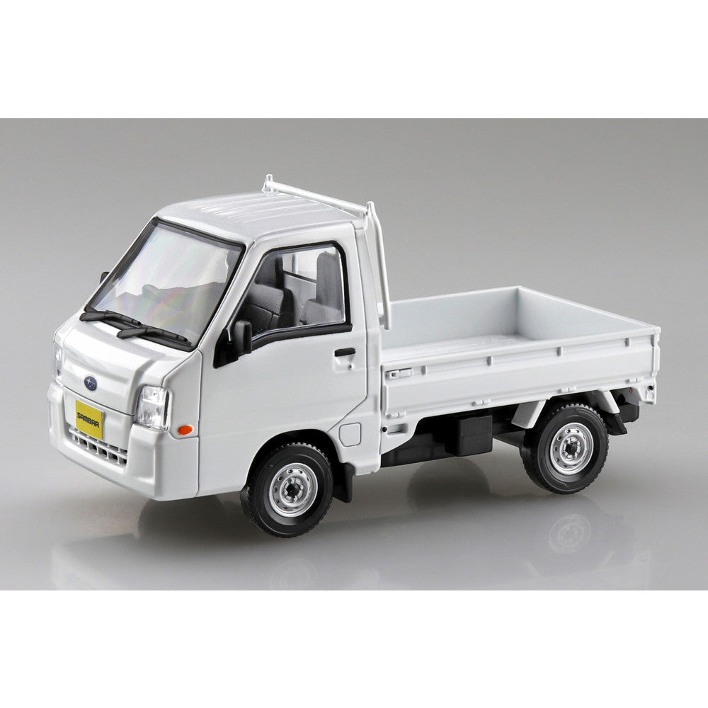 【新品即納】[PTM] 初回生産特典付属 楽プラ スナップキット No.05-FW 1/32 スバル サンバー トラック(フロストホワイト) プラモデル(065785) アオシマ(20241024)