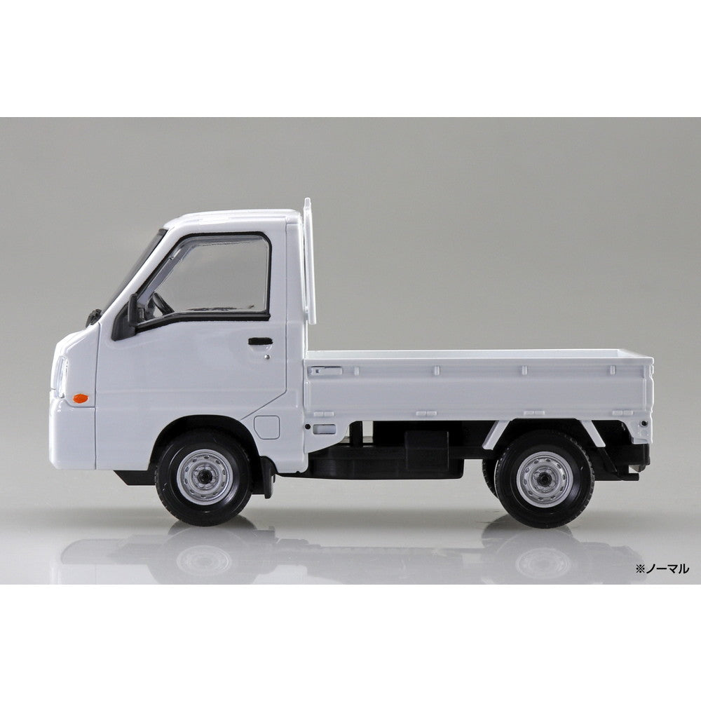 【新品即納】[PTM] 初回生産特典付属 楽プラ スナップキット No.05-FW 1/32 スバル サンバー トラック(フロストホワイト) プラモデル(065785) アオシマ(20241024)