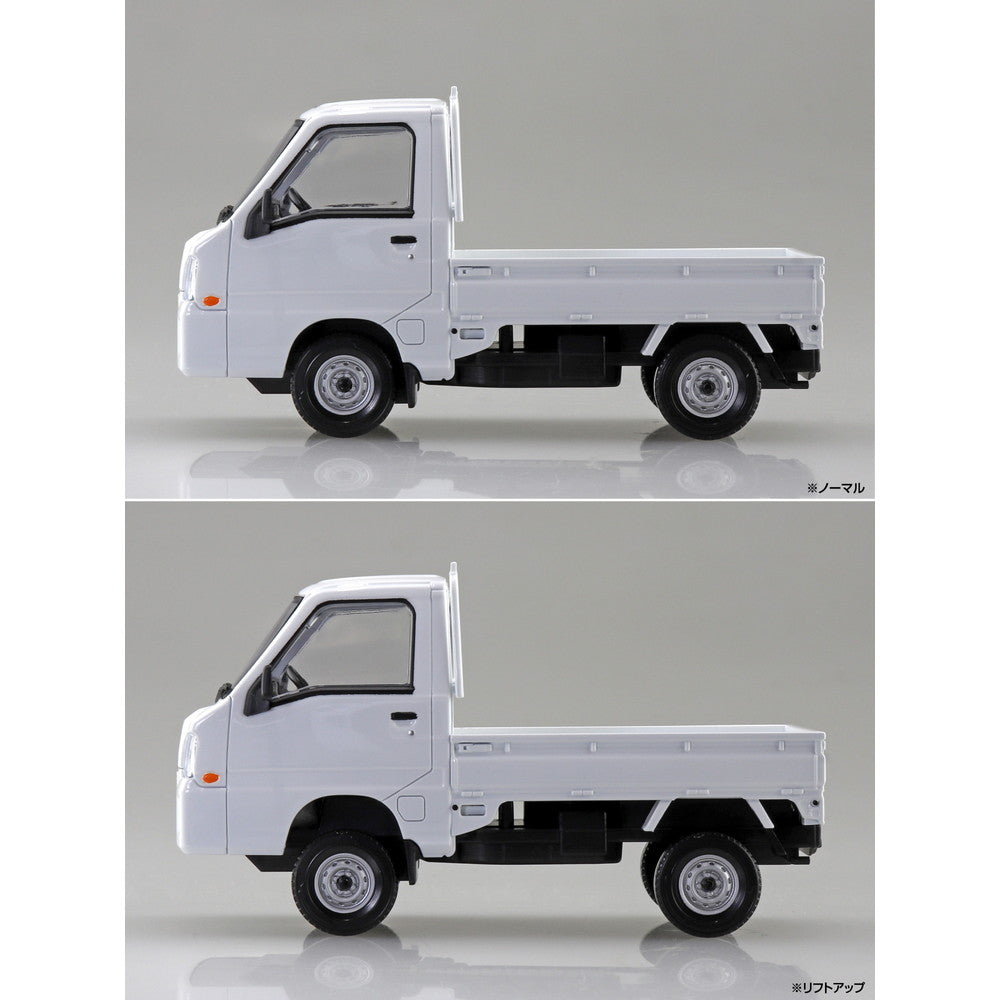 【新品即納】[PTM] 初回生産特典付属 楽プラ スナップキット No.05-FW 1/32 スバル サンバー トラック(フロストホワイト) プラモデル(065785) アオシマ(20241024)