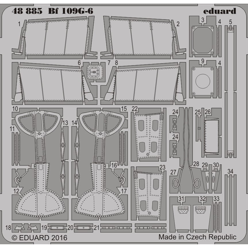 【新品即納】[PTM] (再販) 1/48 Bf109G エッチングパーツセット(エデュアルド用) プラモデル用アクセサリ(EDU48885) Eduard(エデュアルド) (20240831)