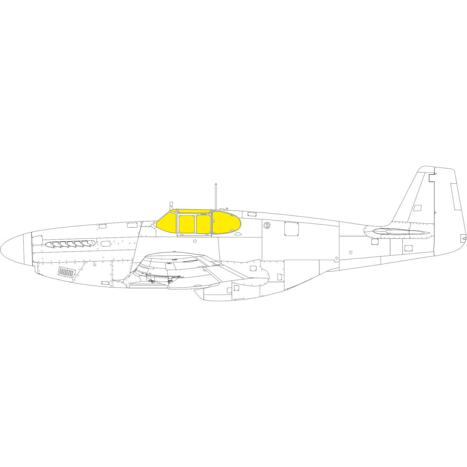 【新品即納】[PTM] (再販) 1/48 P-51B/C 標準キャノピー Tフェース 両面塗装マスクシール(エデュアルド用) プラモデル用アクセサリ(EDUEX1036) Eduard(エデュアルド) (20240831)