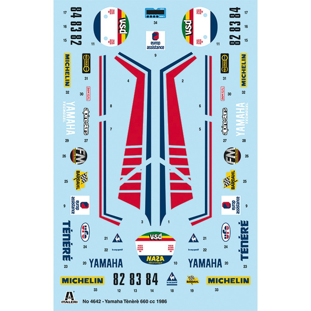 【新品即納】[PTM] (再々販) 1/9 ヤマハ テネレ 660 1986 パリ・ダカールラリー(日本語説明書付属) プラモデル(IT4642) ITALERI(イタレリ) (20240930)