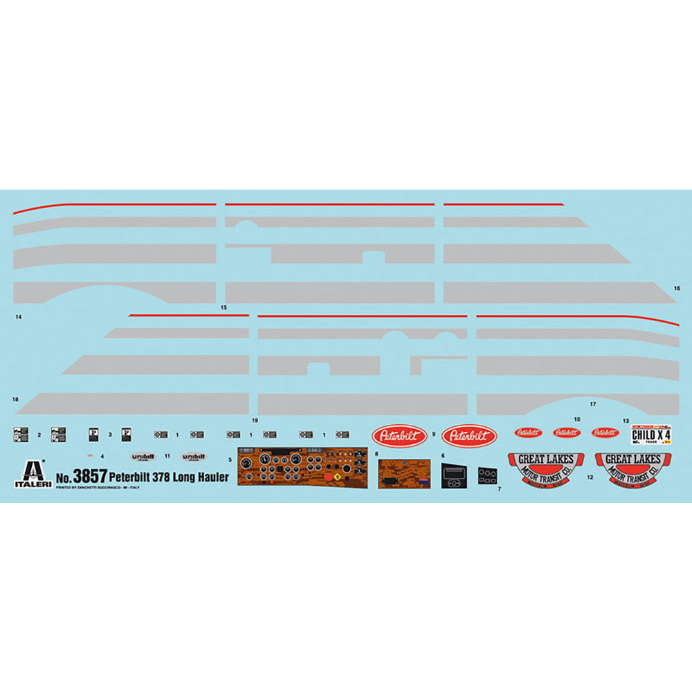 【新品即納】[PTM] (再販) 1/24 ピータービルト 378 ロングハウラー トラクターヘッド プラモデル(IT3857) ITALERI(イタレリ) (20240731)