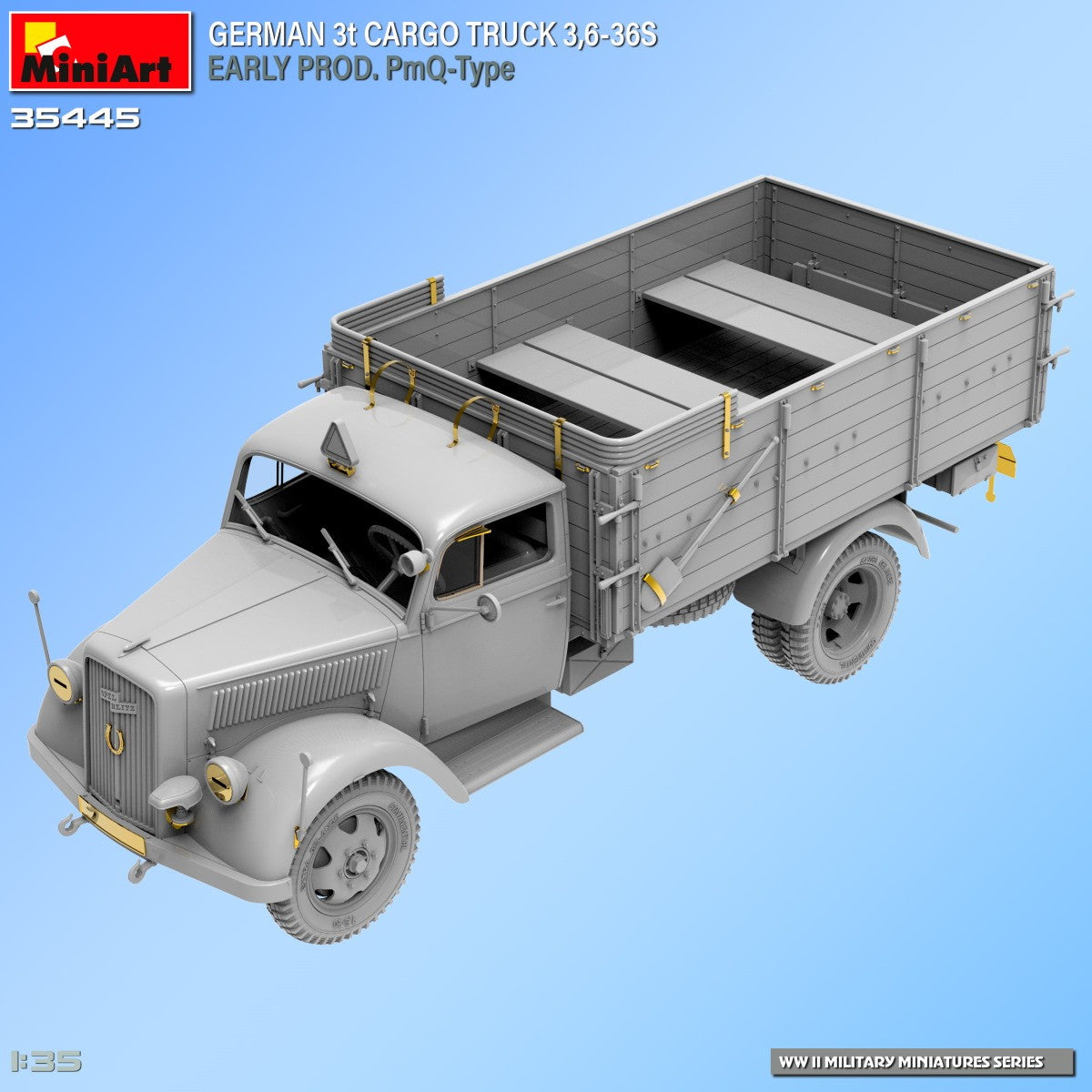 【新品即納】[PTM] 1/35 ドイツ 3tカーゴトラック 3.6-36S 初期型 PmQタイプ プラモデル(MA35445) MiniArt(ミニアート) (20241031)