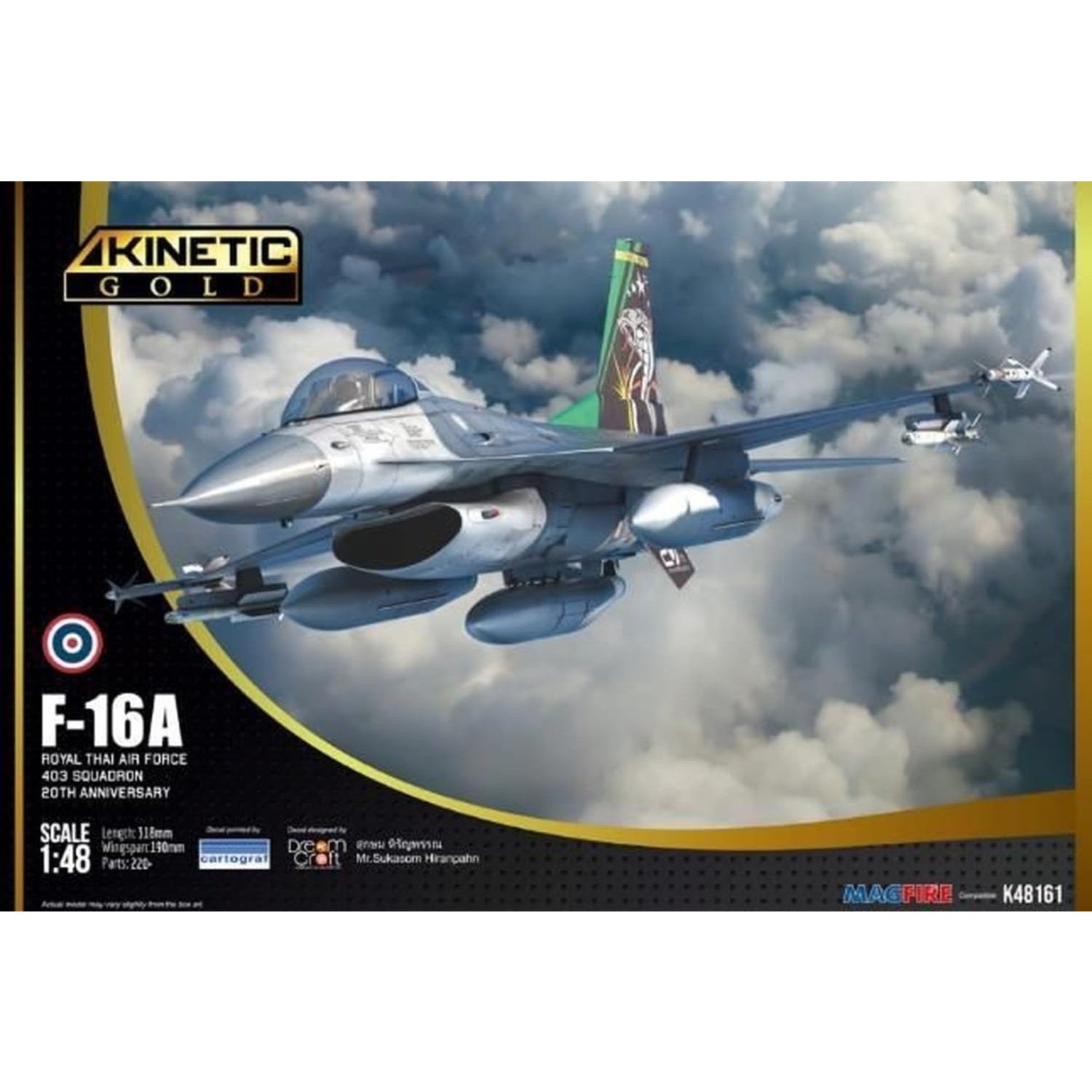 【新品即納】[PTM] 1/48 F-16A タイ王国空軍 第403飛行隊 20周年記念塗装機 プラモデル(KNE48161) KINETIC(キネティック) (20240831)