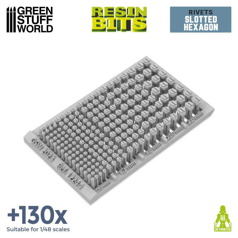 【新品即納】[PTM] 汎用 3Dプリントセット マイクロリベット6角リベット(130個以上入) プラモデル用アクセサリ(GSWD-12244) Green Stuff World(グリーンスタッフワールド) (20240828)