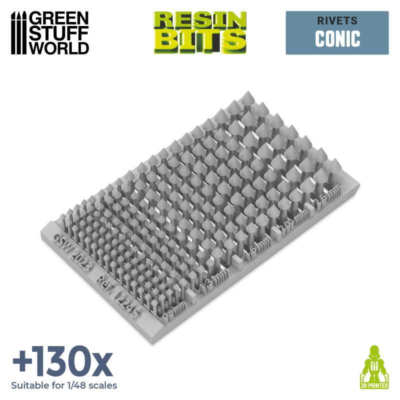 【新品即納】[PTM] 汎用 3Dプリントセット マイクロリベット 尖頭リベット(130個以上入) プラモデル用アクセサリ(GSWD-12245) Green Stuff World(グリーンスタッフワールド) (20240828)