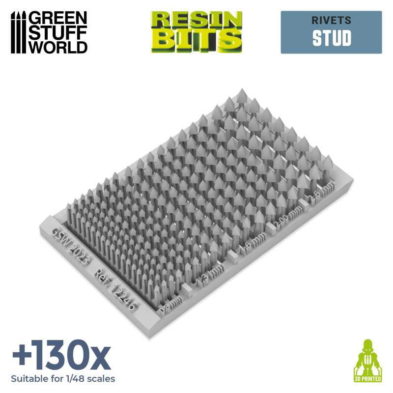 【新品即納】[PTM] 汎用 3Dプリントセット マイクロリベット スタッド(鋲) リベット(130個以上入) プラモデル用アクセサリ(GSWD-12246) Green Stuff World(グリーンスタッフワールド) (20240828)