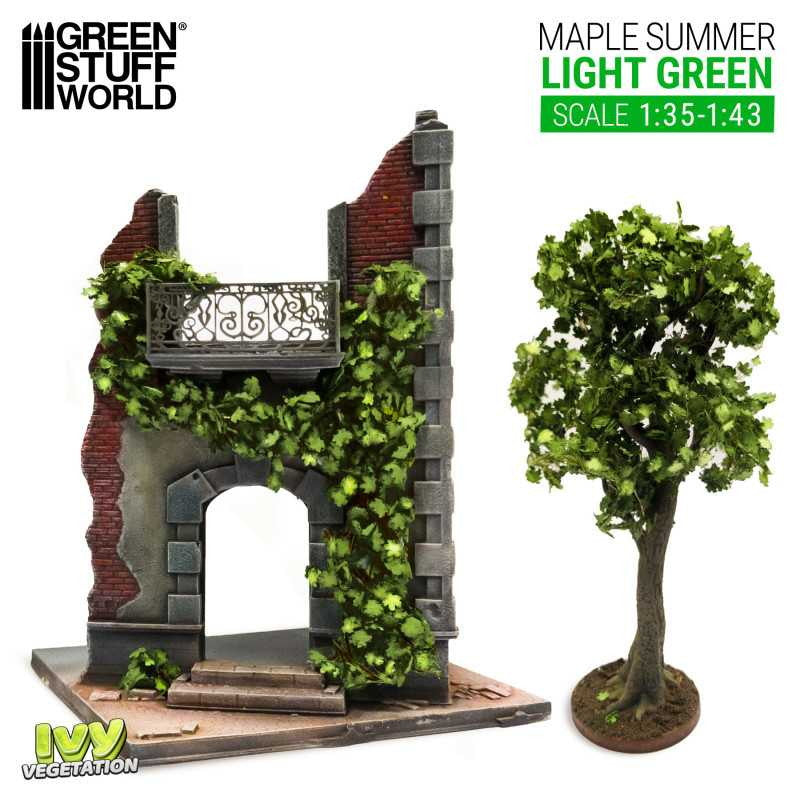 【新品即納】[PTM] ツタの植生シート ライトグリーン(夏のカエデの葉) 大 プラモデル用アクセサリ(GSWD-4640) Green Stuff World(グリーンスタッフワールド) (20240828)