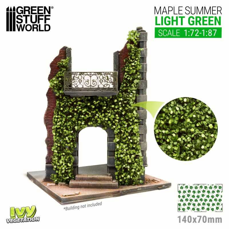 【新品即納】[PTM] ツタの植生シート ライトグリーン(夏のカエデの葉) 小 プラモデル用アクセサリ(GSWD-4641) Green Stuff World(グリーンスタッフワールド) (20240828)
