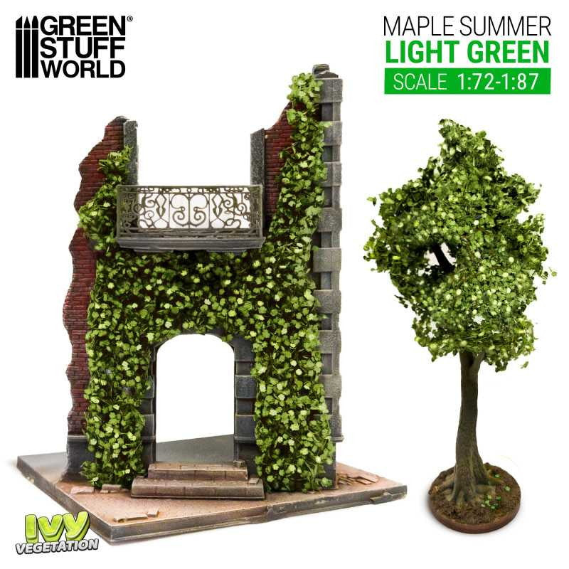 【新品即納】[PTM] ツタの植生シート ライトグリーン(夏のカエデの葉) 小 プラモデル用アクセサリ(GSWD-4641) Green Stuff World(グリーンスタッフワールド) (20240828)