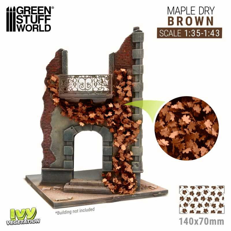 【新品即納】[PTM] ツタの植生シート ブラウン(枯れたカエデの葉) 大 プラモデル用アクセサリ(GSWD-4644) Green Stuff World(グリーンスタッフワールド) (20240828)