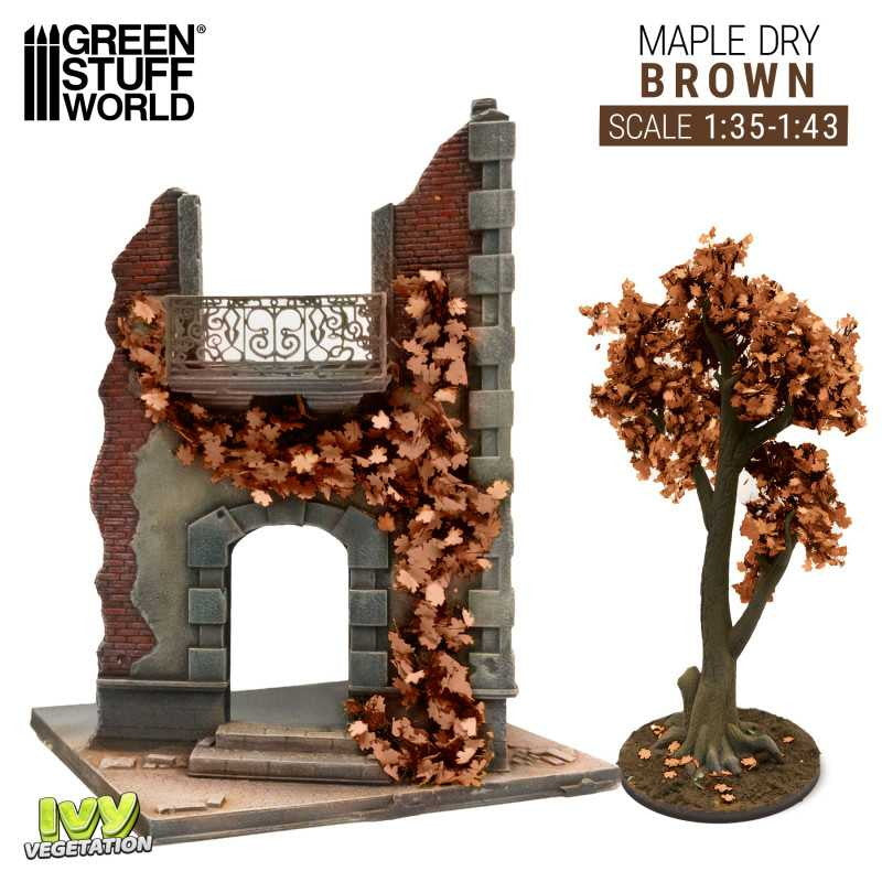 【新品即納】[PTM] ツタの植生シート ブラウン(枯れたカエデの葉) 大 プラモデル用アクセサリ(GSWD-4644) Green Stuff World(グリーンスタッフワールド) (20240828)