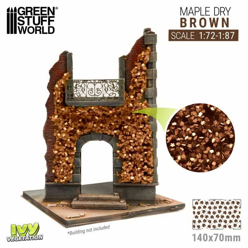 【新品即納】[PTM] ツタの植生シート ブラウン(枯れたカエデの葉) 小 プラモデル用アクセサリ(GSWD-4645) Green Stuff World(グリーンスタッフワールド) (20240828)
