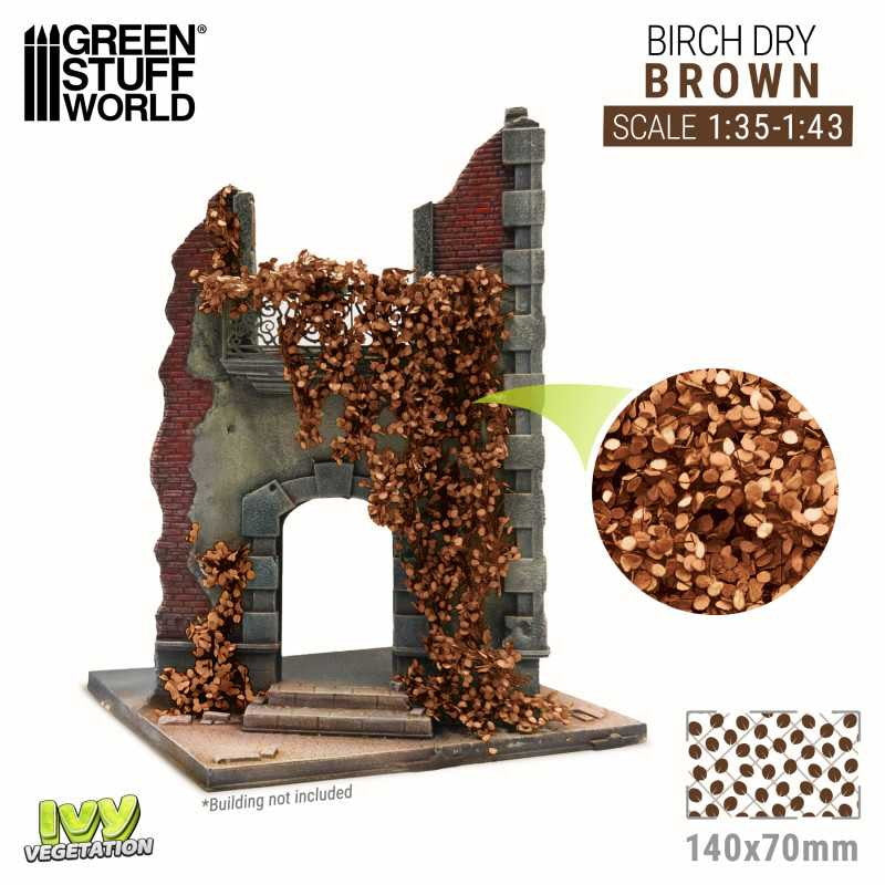 【新品即納】[PTM] ツタの植生シート ブラウン(枯れたカバの葉) 大 プラモデル用アクセサリ(GSWD-4652) Green Stuff World(グリーンスタッフワールド) (20240828)