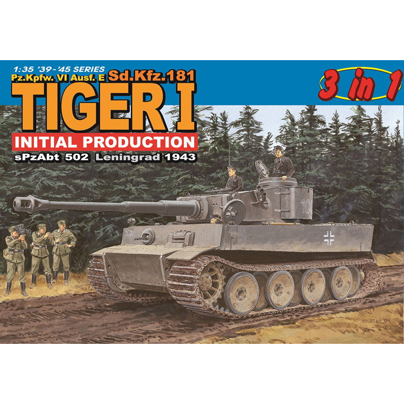 【新品即納】[PTM] (再販) 1/35 WW.II ドイツ軍 ティーガーI 極初期型 第502重戦車大隊 レニングラード 1943年 3in1 マジックトラック/アルミ砲身/3Dプリントパーツ/フィギュア付属 豪華セット プラモデル(DR6252SP) DRAGON(ドラゴン) (20240731)